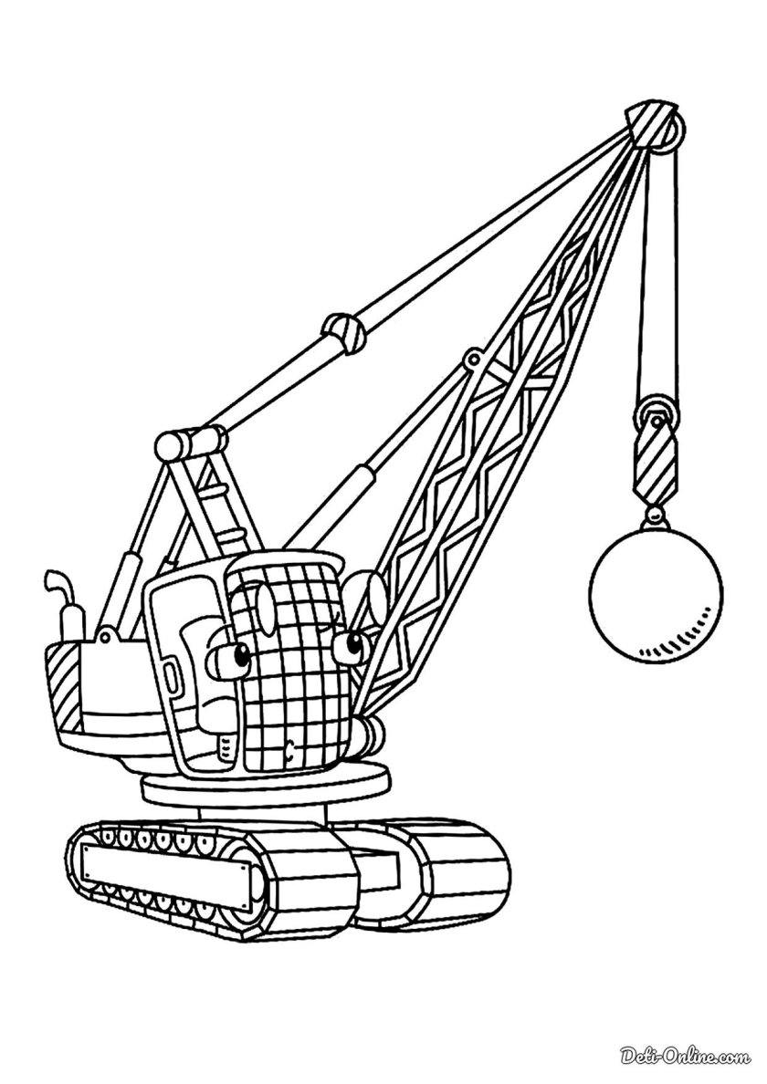 Подъемный кран раскраска