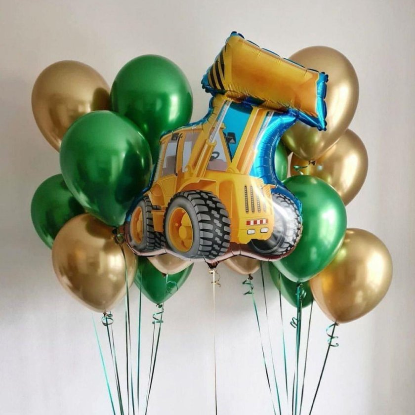 Композиция из шаров с экскаватором