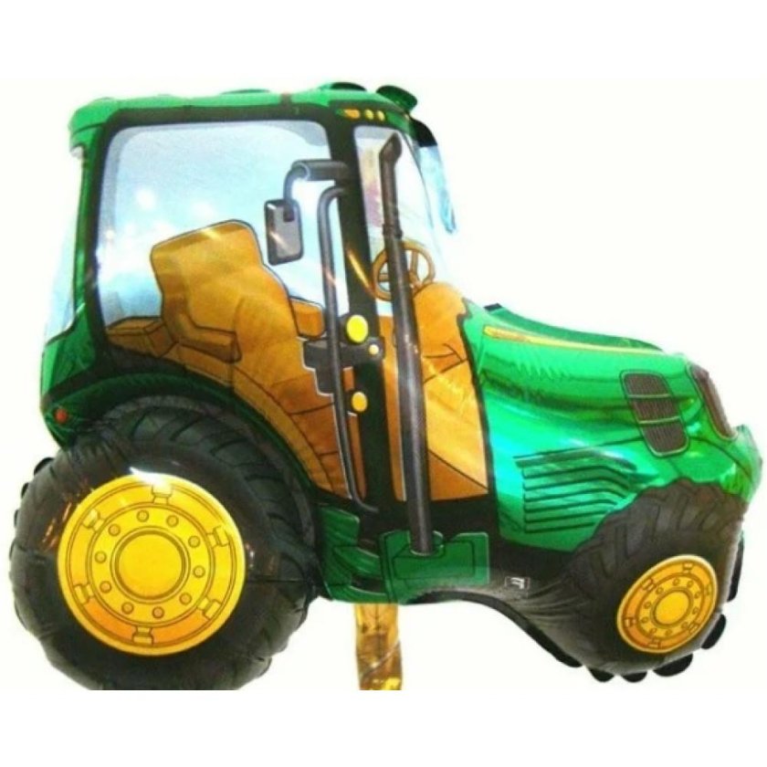 Шар фольга синий трактор