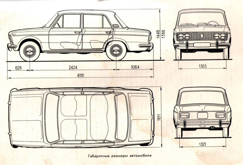 Габариты ВАЗ 2107 ширина