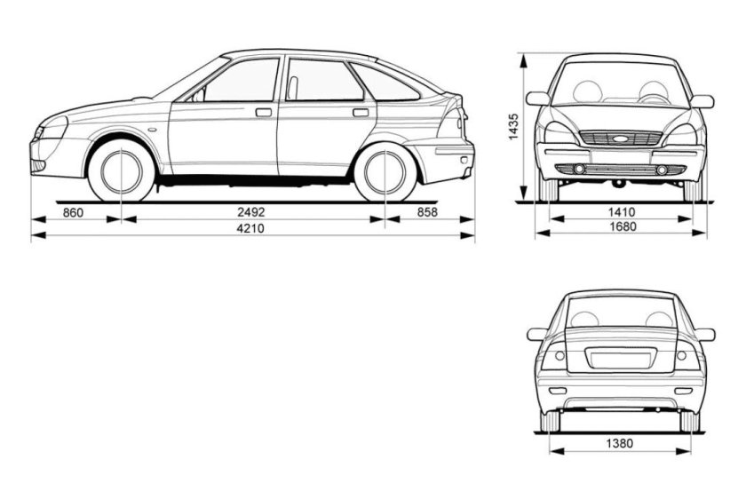 Лада Приора чертеж кузова