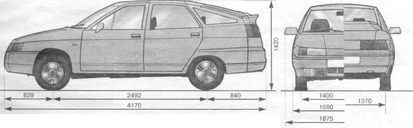 Габариты автомобиля ВАЗ 2112