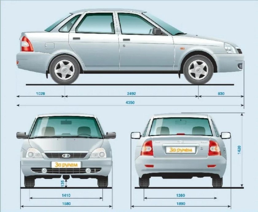 Колесная база Приора седан