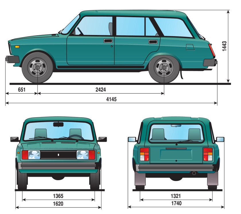 Габариты автомобиля ВАЗ 2107