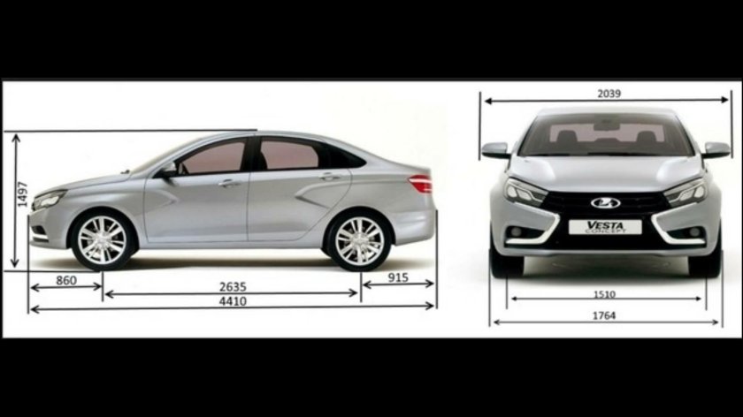 Габаритные Размеры автомобиля Лада Веста седан
