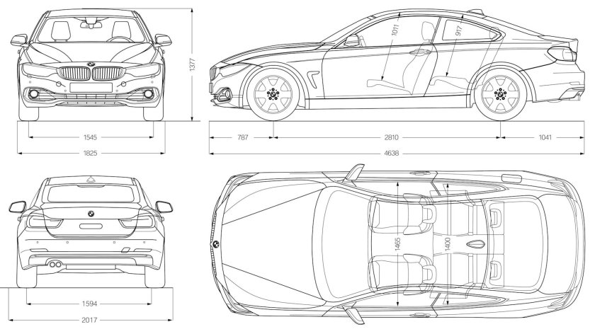 Габариты БМВ 2 Гран купе