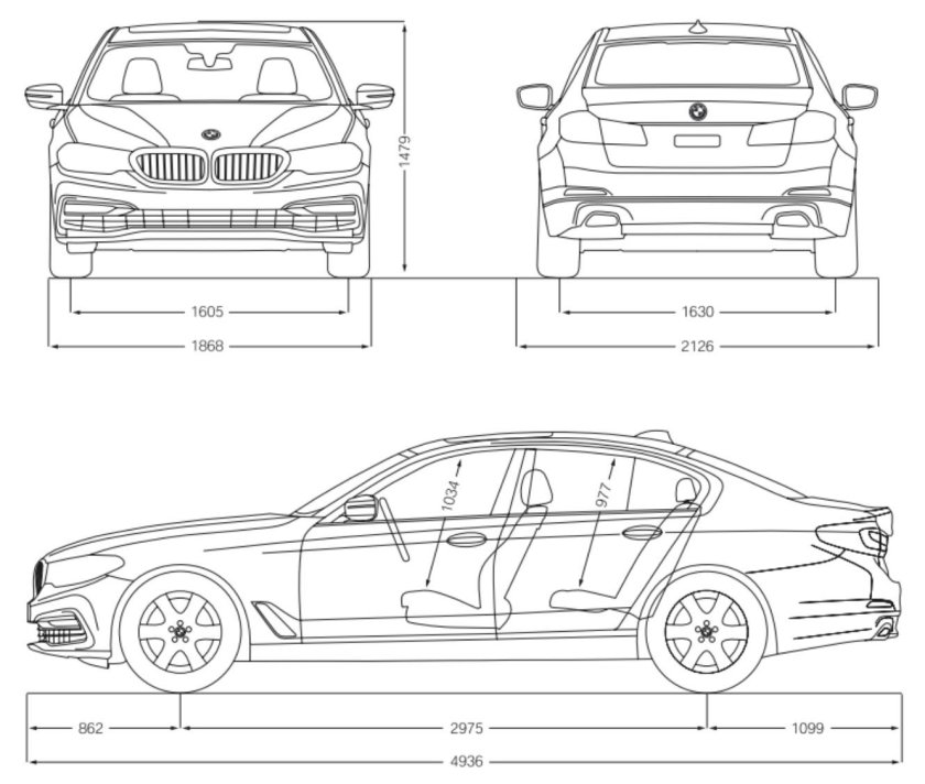 Габариты БМВ 6gt