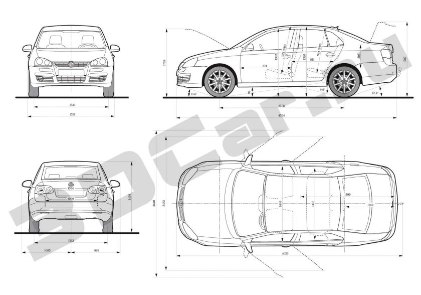 Ширина Фольксваген Джетта 6