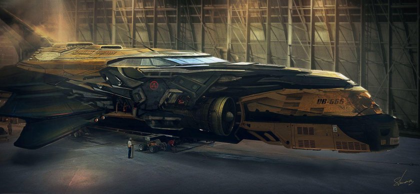 Sci Fi космический корабль транспортник