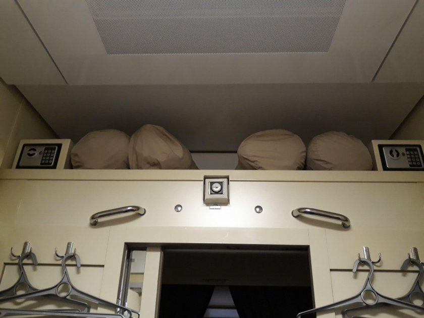 Купе РЖД верхняя багажная полка