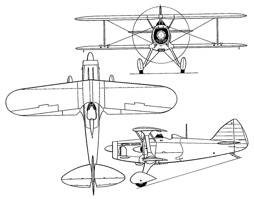 Биплан чертеж