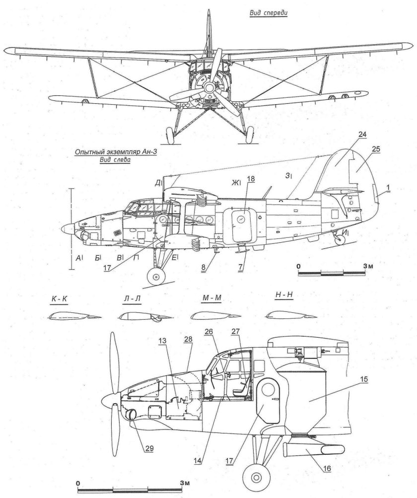 Чертежи самолёта АН-2