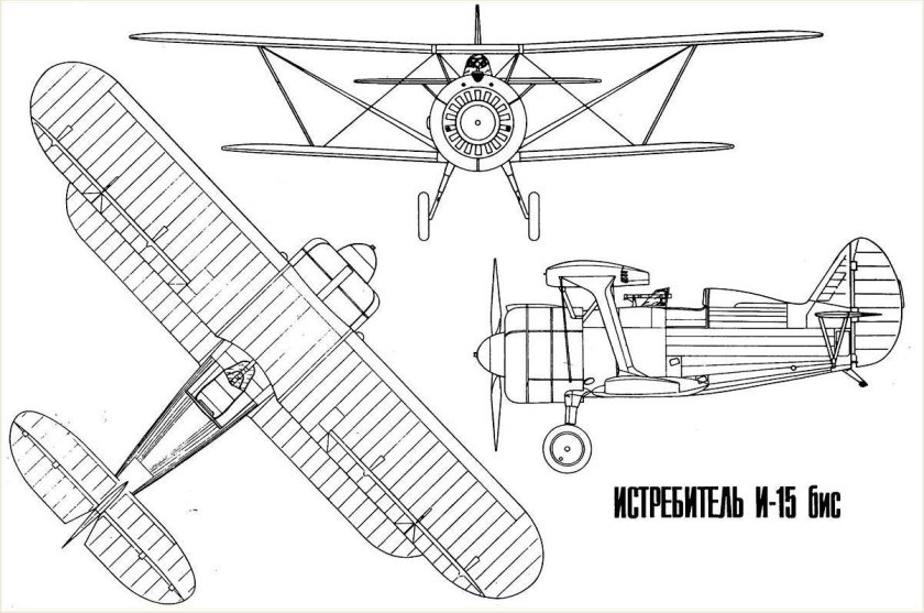 Истребитель биплан и-15