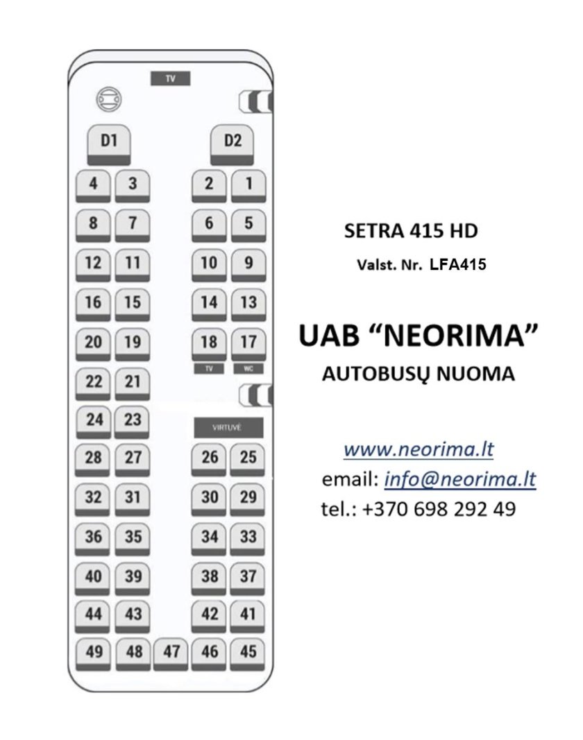 Setra 415 схема мест