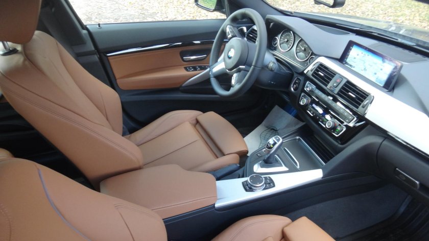 BMW f30 коричневый салон