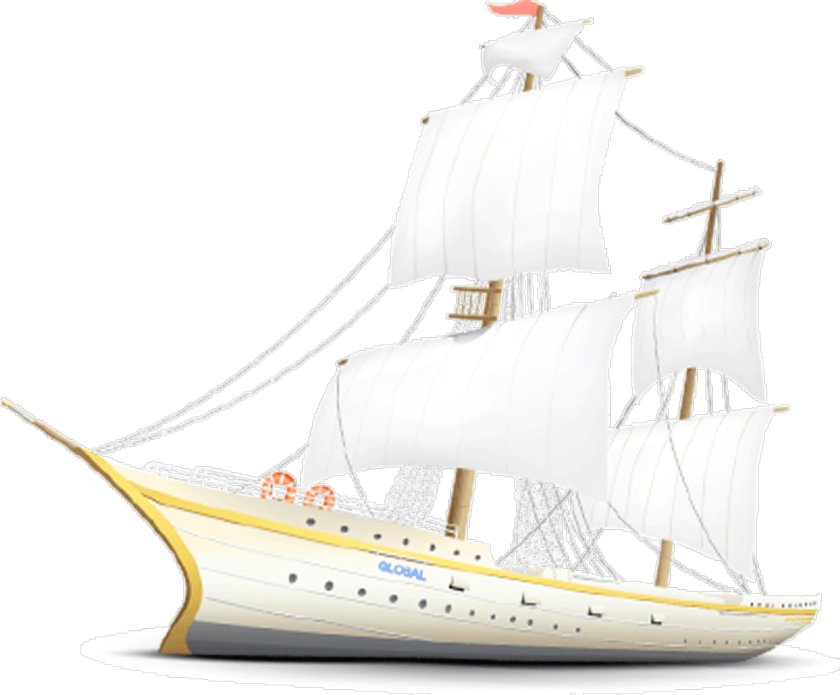 Корабль на прозрачном фоне для фотошопа