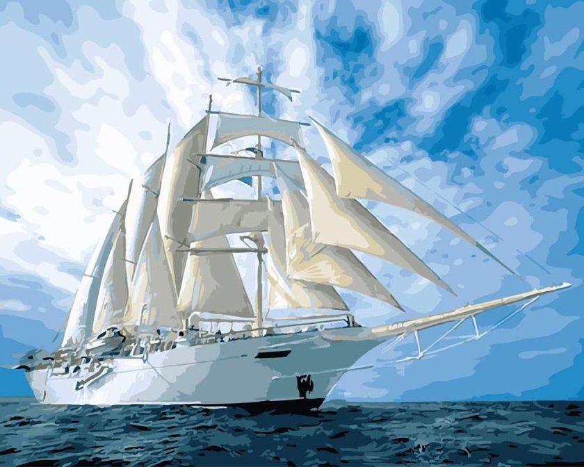 Корабль с белыми парусами