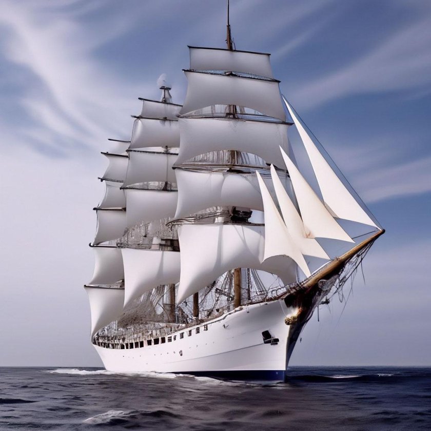 Корабль с белыми парусами