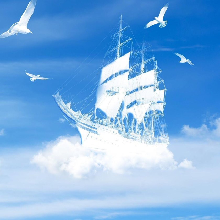 Корабль в облаках