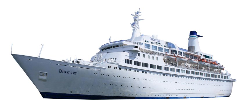 Пассажирский корабль на белом фоне