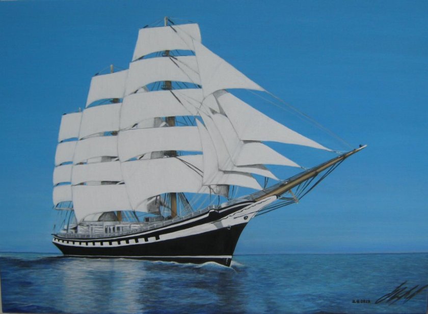 Корабль с парусами