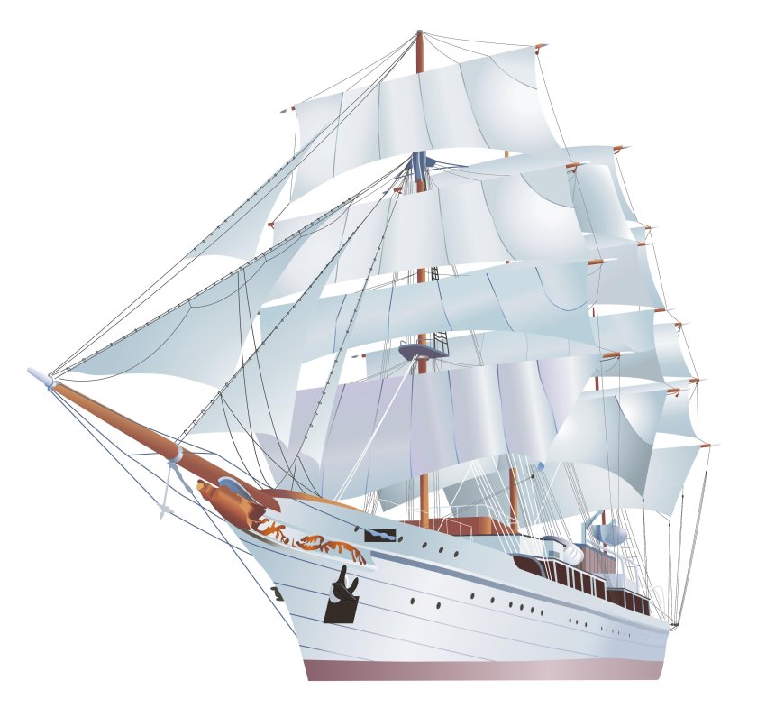 Парусник на прозрачном фоне