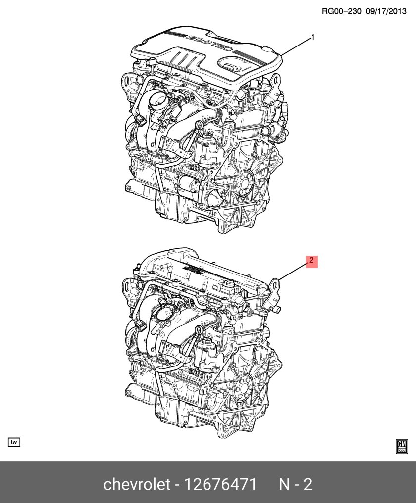 Номер двигателя Chevrolet Malibu 1.5