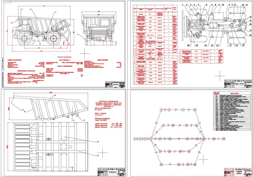 Чертеж кузова БЕЛАЗ 7540в
