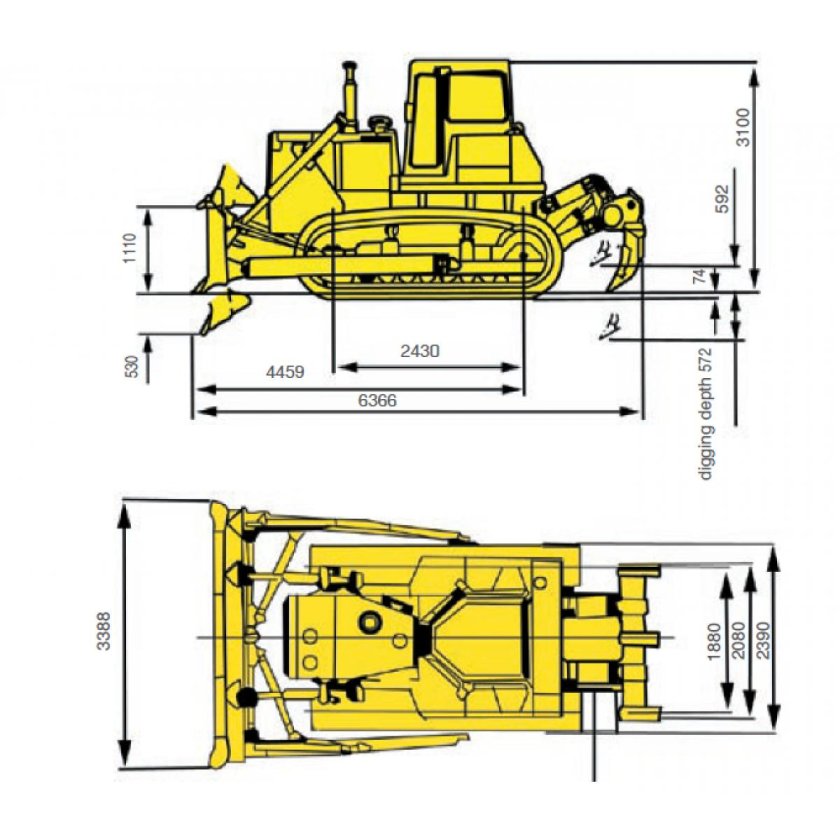 Бульдозер Шантуй 32 габариты