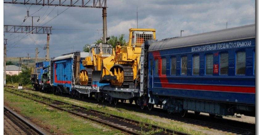 Восстановительный поезд РЖД Омск