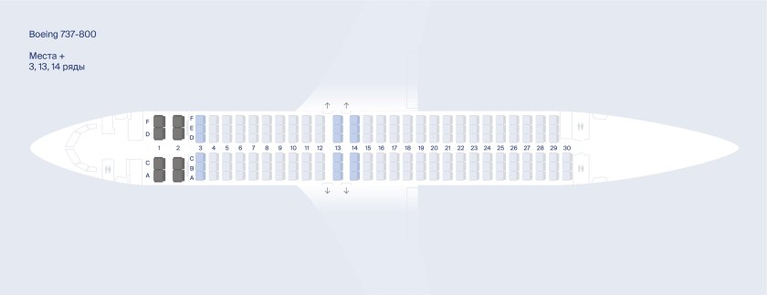 Boeing 737 500 расположение мест