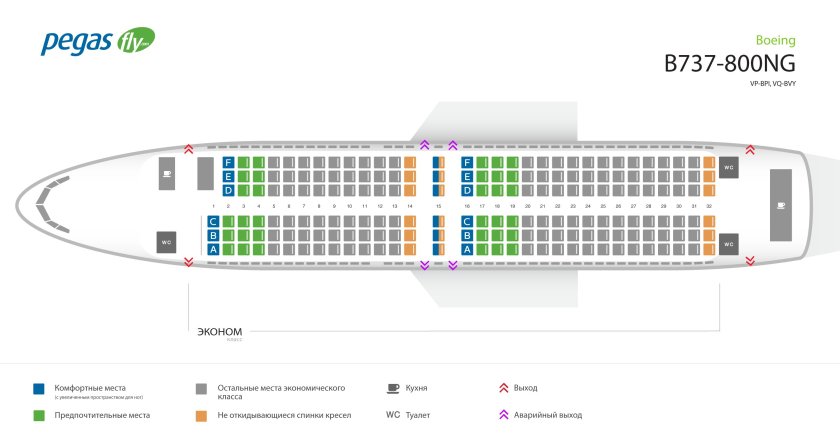 Boeing 767-300 расположение мест в самолете