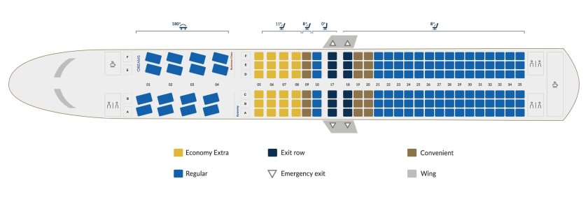 Расположение кресел в Боинге 737-800