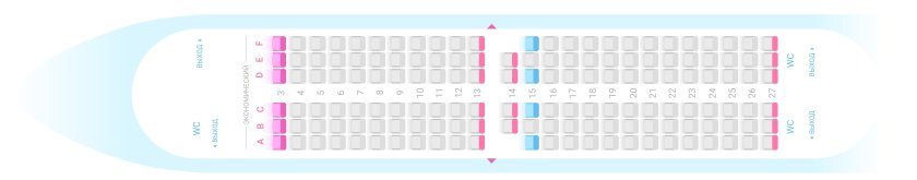 Boeing 737-300 расположение мест