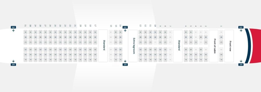 Расположение кресел в Боинге 737-800 Норд Винд