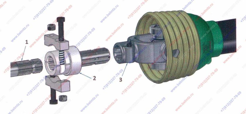 Адаптер карданного вала ВОМ 8/6 шлицов