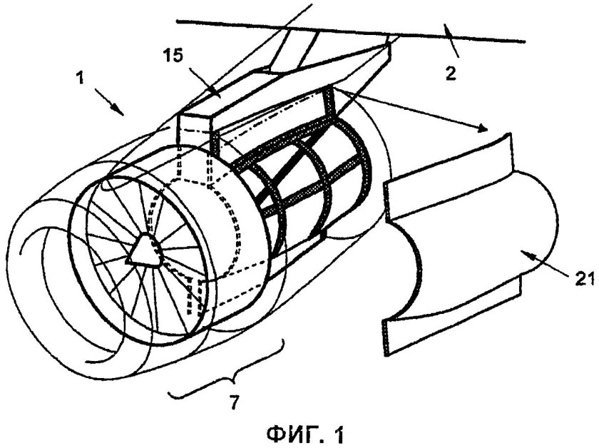 Схема двухконтурного турбореактивного двигателя