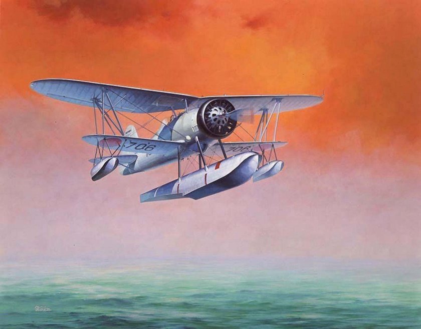 Биплан гидросамолет