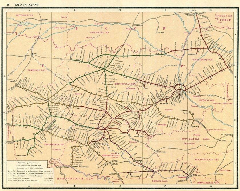 Юго-Восточная железная дорога схема