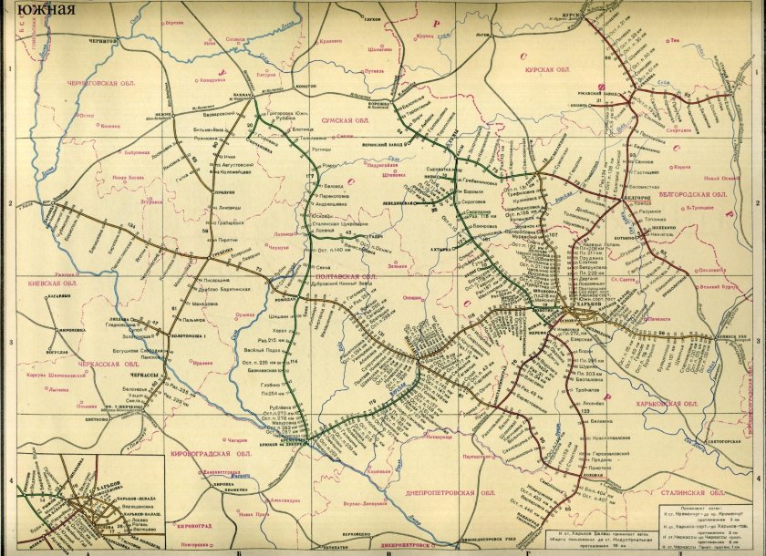 Харьковская железная дорога схема