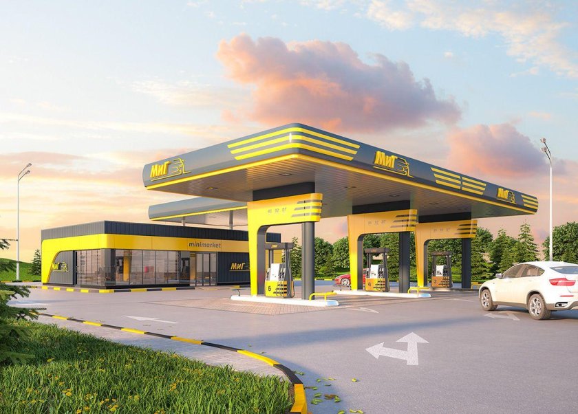Навес АЗС Lukoil 3d