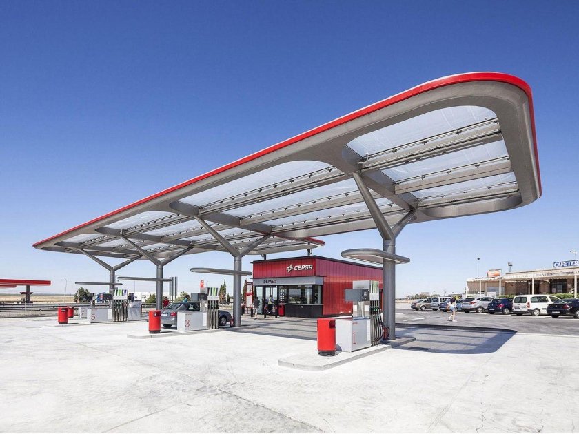 Навес АЗС Lukoil 3d