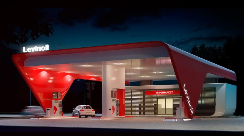 Навес АЗС Lukoil 3d
