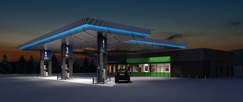 Навес АЗС Lukoil 3d