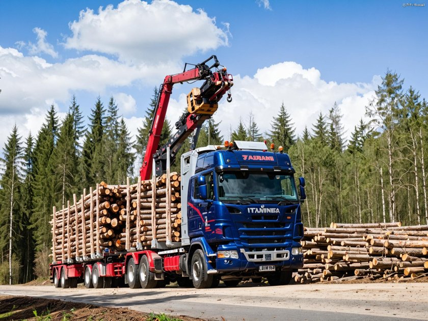 Сортиментовоз Scania 6x6