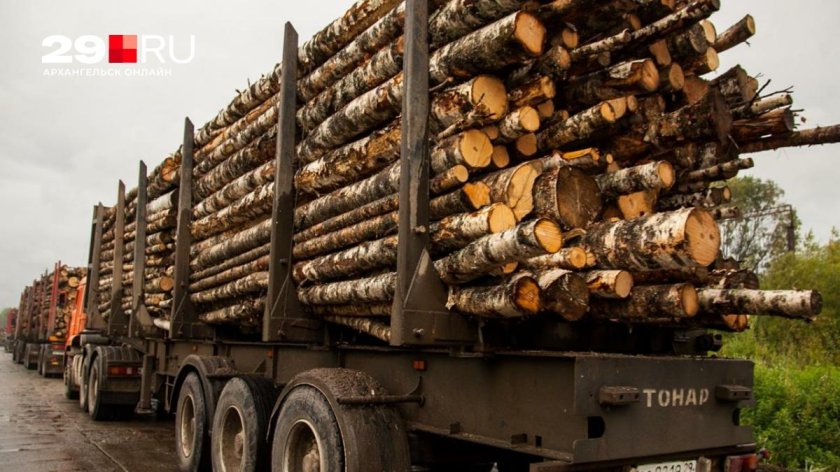 Фура с бревнами