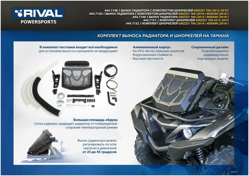 Вынос радиатора Yamaha Grizzly 700