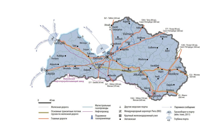Карта железных дорог Латвия Литва