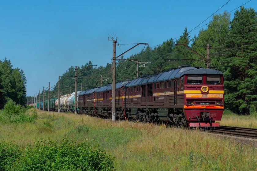 2тэ116 с пассажирским поездом
