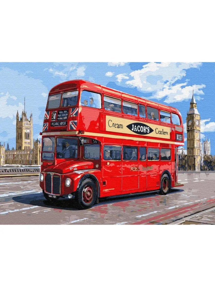 Картина с лондонским автобусом